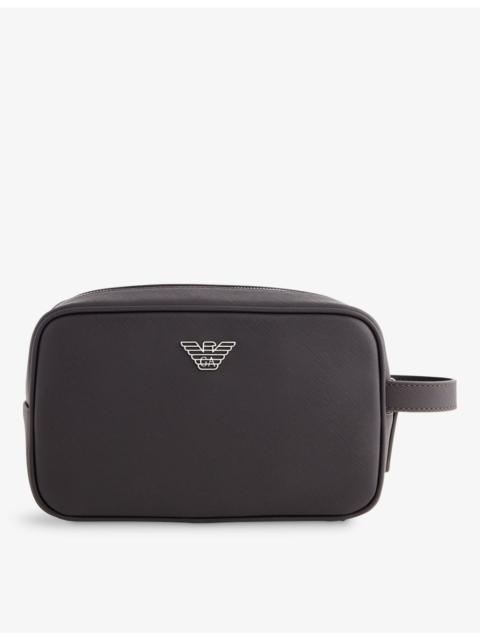 EMPORIO ARMANI Branded Faux-Leather Washbag