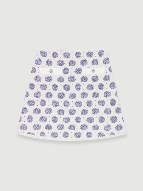 maje Monogrammed knit skirt