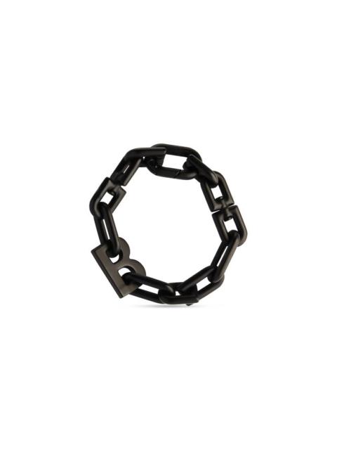 B Chain Thin Bracelet  in Black