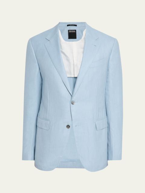 ZEGNA Men's Cashmere, Silk and Linen Twill Sport Coat