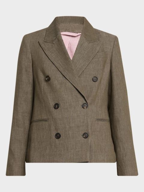 Brunello Cucinelli Double-Breasted Cotton Denim Blazer