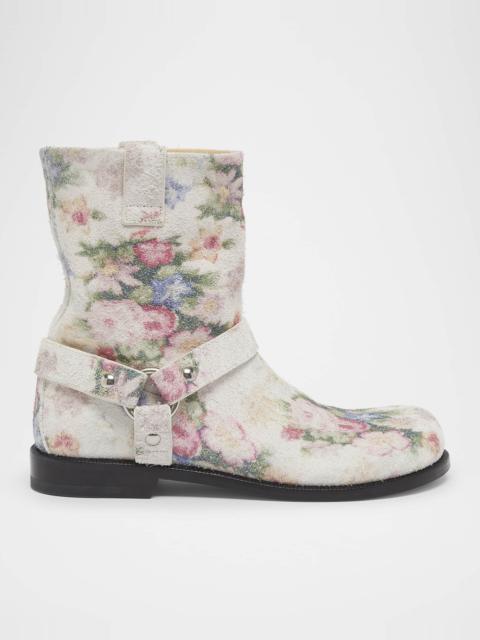 Campo Floral Suede Biker Booties