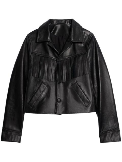 AMI Paris tasselled leather jacket