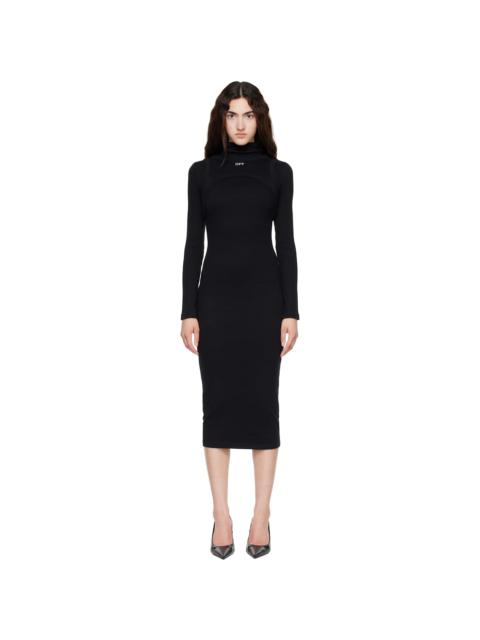 Off-White Black Off Stamp Rib Round Maxi Dress