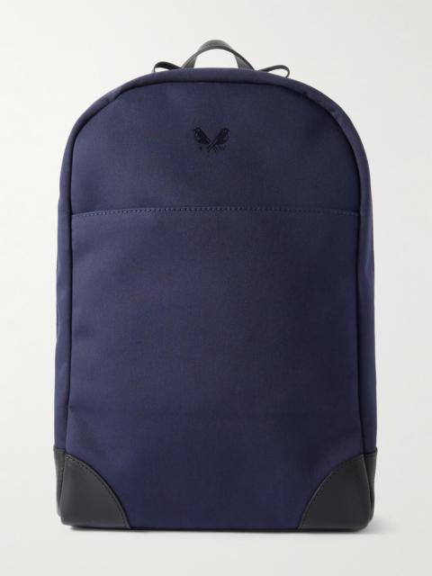BENNETT WINCH Logo-Embroidered Leather-Trimmed Cotton-Canvas Backpack
