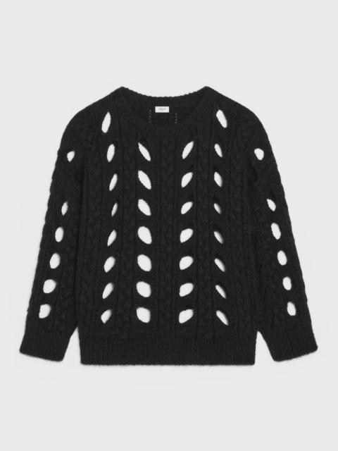 CELINE BOXY SWEATER IN CABLE-KNIT MOHAIR