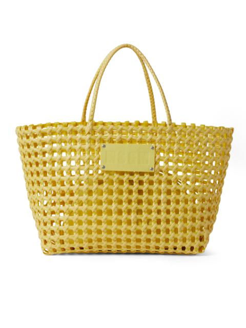 MSGM Faux leather basket net bag with accompanying mini pouch