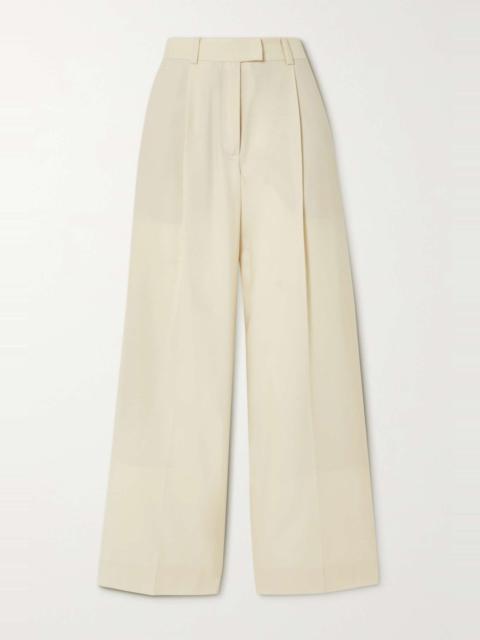 + NET SUSTAIN pleated merino wool-twill wide-leg pants