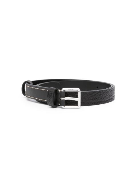 logo-engraved buckle leather belt