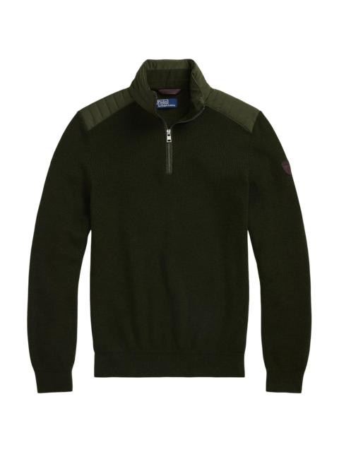 Polo Ralph Lauren Men's Merino Wool Quarter-Zip Sweater - Olive Combo