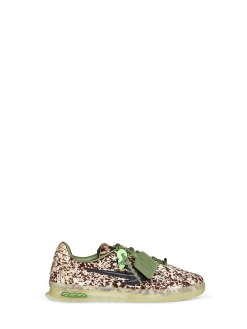 Off-White Off White Men White And Black Printed Calf Hair End Of Play Sneakers