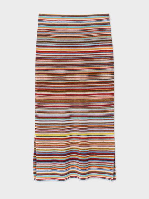 Paul Smith 'Signature Stripe' Knitted Midi Skirt