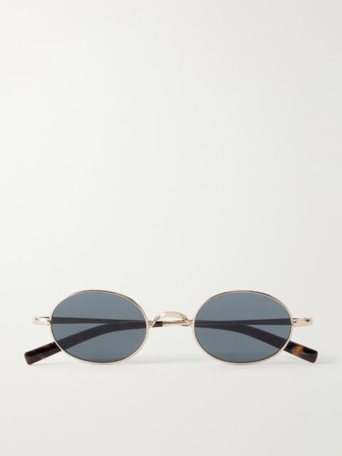 SAINT LAURENT SL 948 Round-Frame Gold-Tone Titanium and Acetate Sunglasses