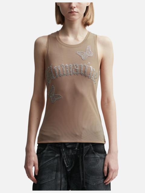 Blumarine BUTTERFLY MESH TANK TOP