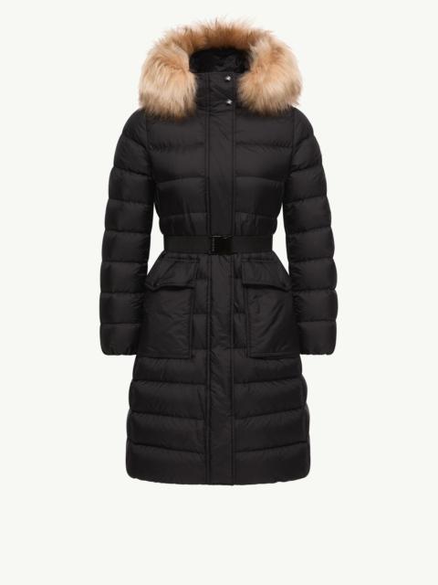 Moncler Khloesse Shearling-Trimmed Hooded Long Down Jacket