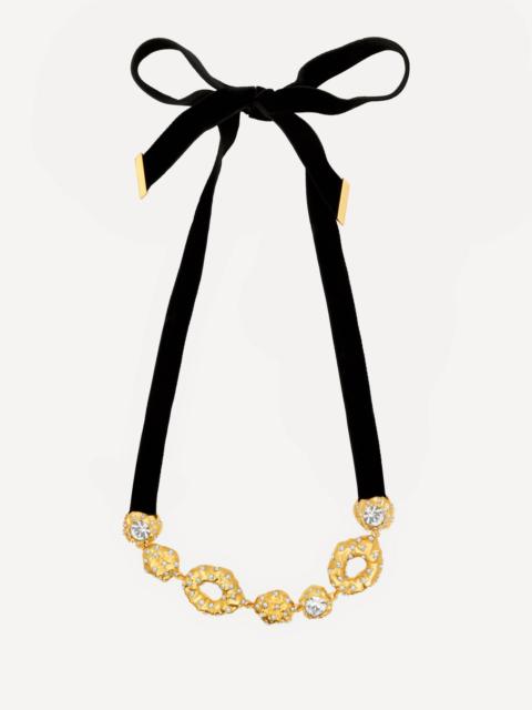 Oscar de la Renta HAMMERED STONE VELVET NECKLACE