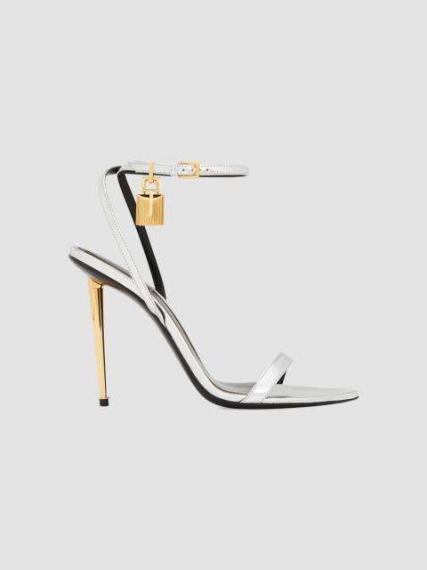 TOM FORD Women's 105MM Metallic Leather Stiletto Sandals - Silver