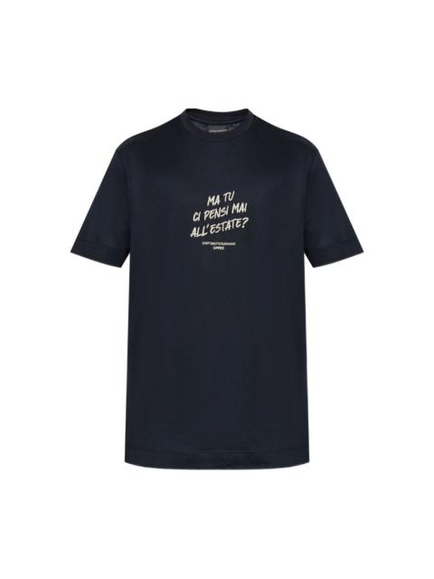 EMPORIO ARMANI embroidered-graphic T-shirt