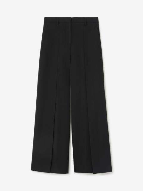 Burberry Grain de Poudre Wool Wide-leg Trousers