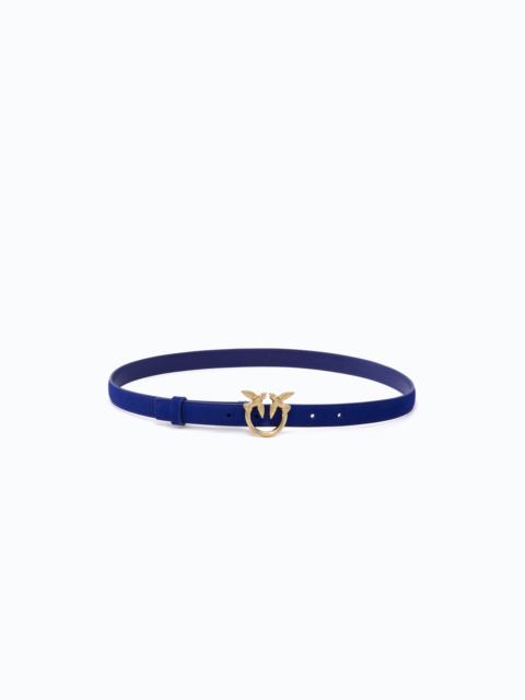 PINKO SUEDE BELT WITH LOVE BIRDS BUCKLE, 2 CM