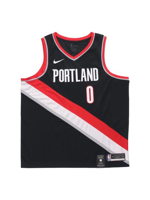 Nike Nike NBA Damian Lillard Icon Edition Swingman Jersey 'Red Black' 864505-010