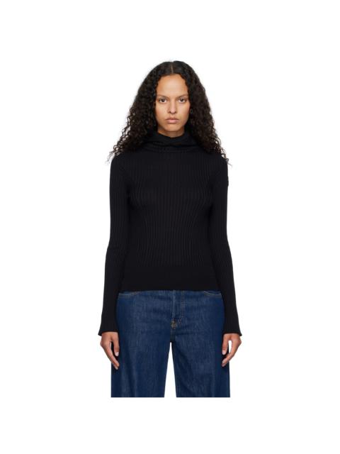 Moncler Black Virgin Wool Hoodie