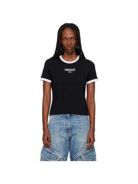 VERSACE Black Stretch Viscose-Jersey T-Shirt