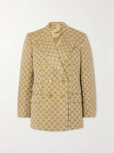 GUCCI Double-breasted wool-jacquard blazer