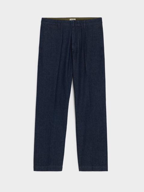 TODD SNYDER Relaxed Creased Denim Chino in Indigo