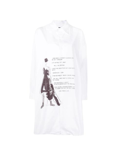 Yohji Yamamoto graphic-print longline shirt