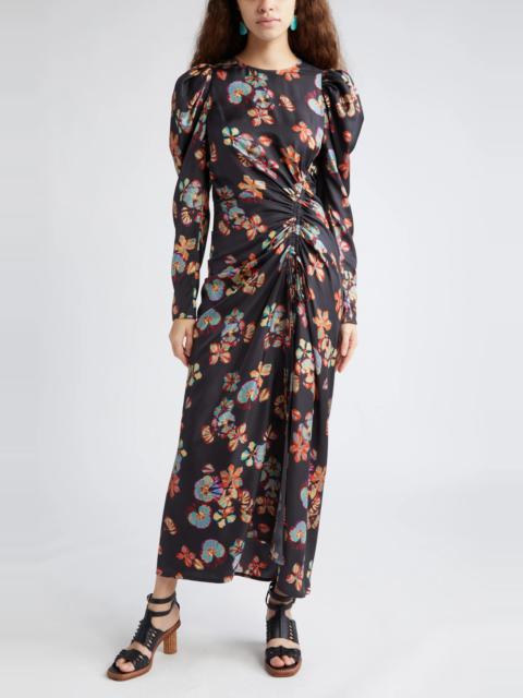 Amalie Floral Long Sleeve Silk Maxi Dress