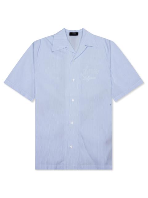 AMIRI STARBURST POPLIN CAMP SHIRT - ASHLEY BLUE