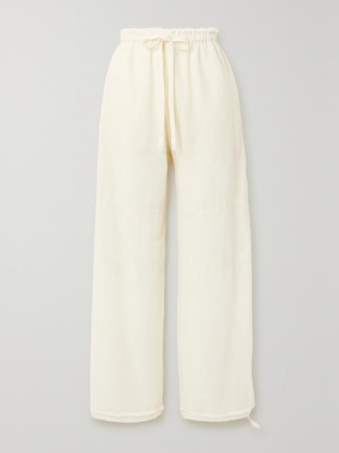 Acne Studios Frayed Cotton And Linen-blend Wide-leg Pants