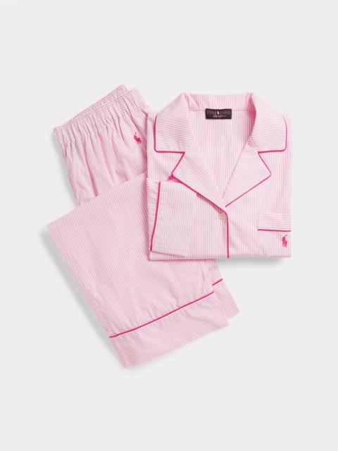 Polo Ralph Lauren Pink Pony Striped Poplin Pajama Set