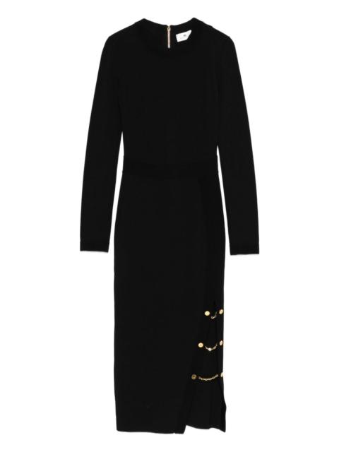 ELISABETTA FRANCHI chain-embellished ribbed dress