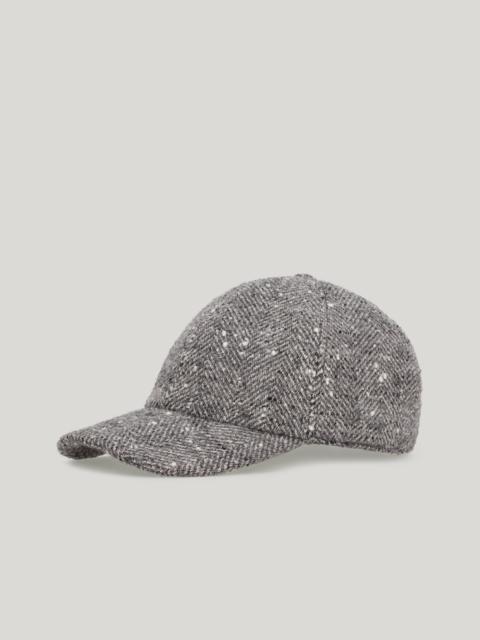 Canali GRAY WOOL, ALPACA AND TECHNICAL FIBER BLEND BASEBALL CAP