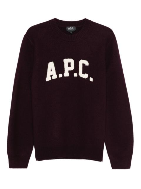 A.P.C. Jay varsity-logo crew-neck sweater
