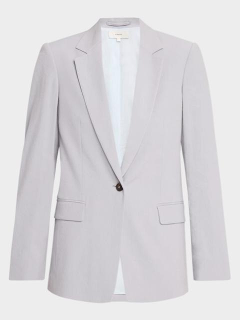 Vince Linen-Blend Single-Breasted Blazer
