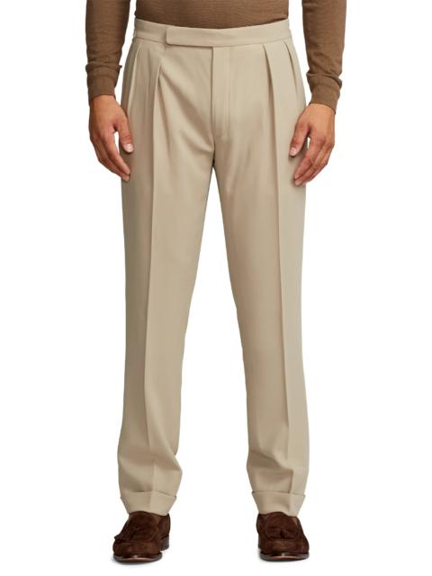 Gregory Pleated Wool Crepe Trousers