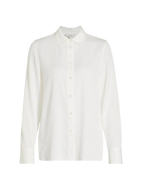Vince Women's Silk-Blend Slim-Fit Blouse - Optic White