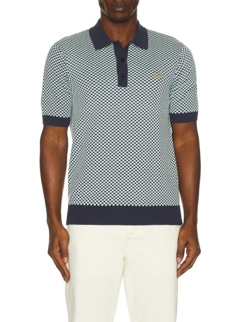 Fred Perry Chequerboard Knitted Polo Shirt
