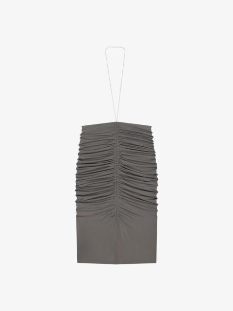 RUCHED SKIRT IN CREPE WITH CHAIN