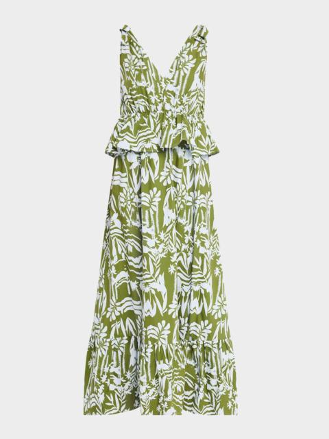 MARIE OLIVER Whitley Ruffle Floral-Print Cotton Maxi Dress