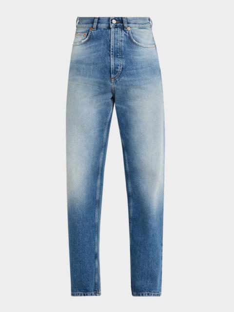 MAGLIANO Men's Stonewashed Denim Straight-Leg Jeans