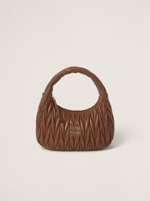 Wander matelassé nappa leather hobo bag