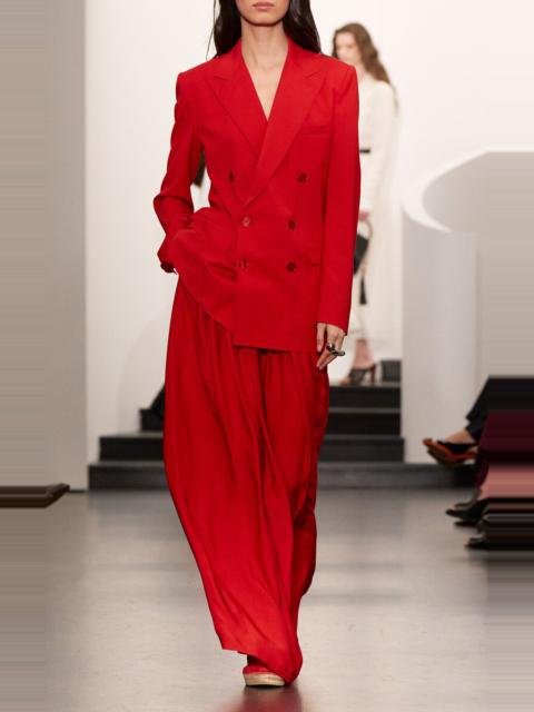 Ralph Lauren Ramona Stretch Wool-Blend Double-Breasted Blazer red
