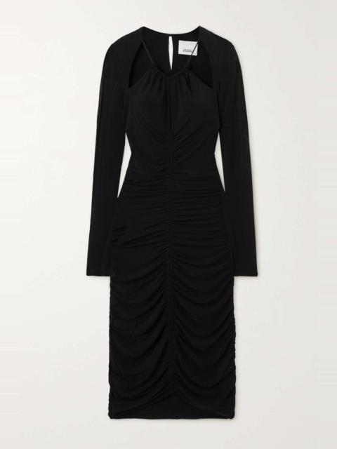 Isabel Marant Logane ruched cutout stretch-jersey midi dress