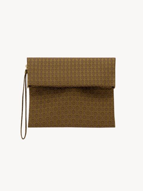 SAINT LAURENT SAINT LAURENT PARIS LARGE FOLDED POUCH IN SILK JACQUARD