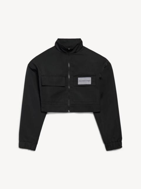 BALENCIAGA Women's Cropped Tracksuit Jacket in Black