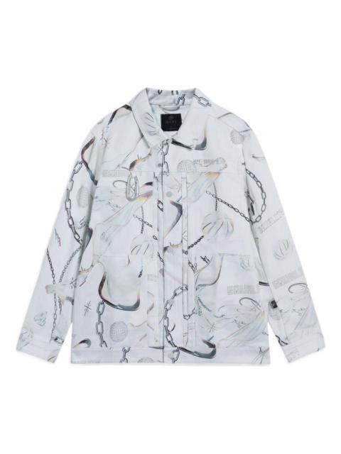 Li-Ning Li-Ning x Glare Way Of Wade Graphic Jacket 'White Grey' AFDS475-2